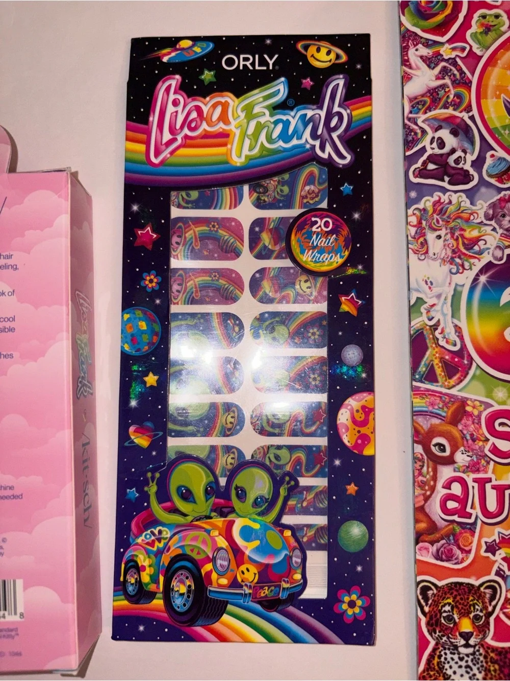 3 PC Lisa Frank Lot: Satin Pillowcase, Zoomer&Zorbut Nail Wraps, & Sticker